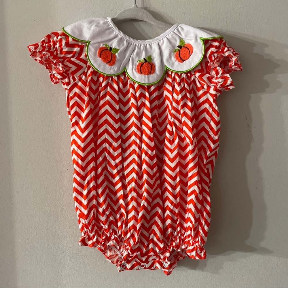 size 2 girls pumpkin smock bubble
